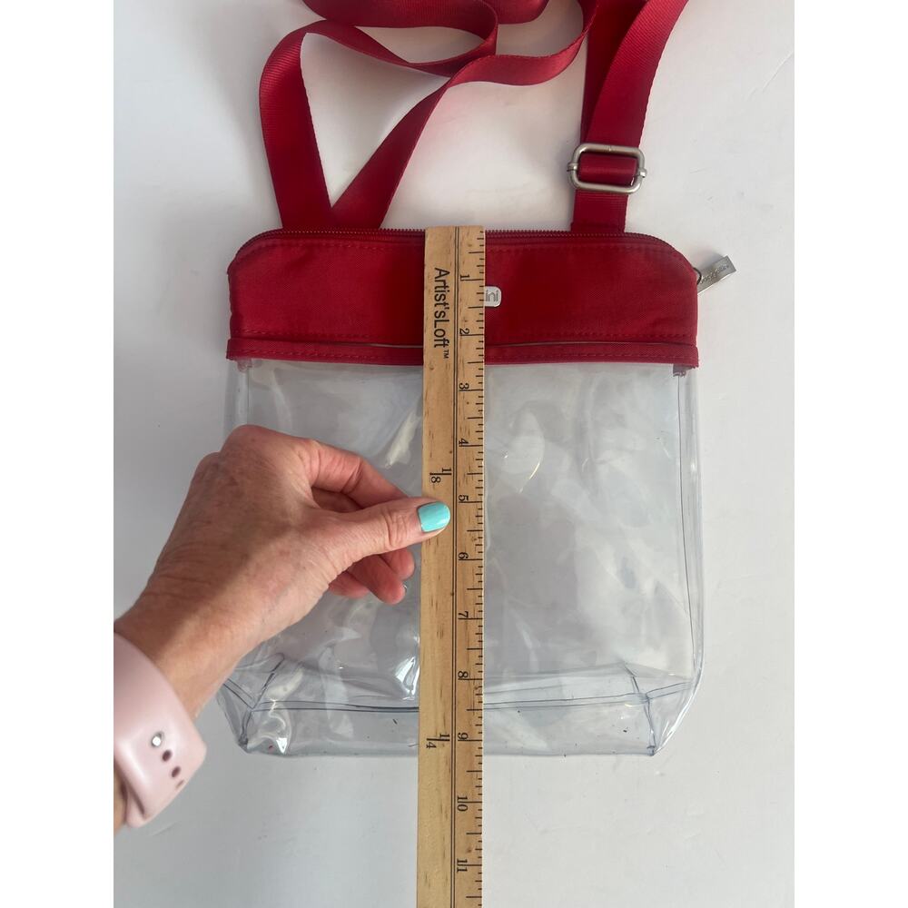 BAGALINNI STADIUM CLEAR POCKET CROSSBODY BAG RED - Picture 10 of 12